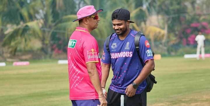 Sanju Samson with Rahul Dravid 