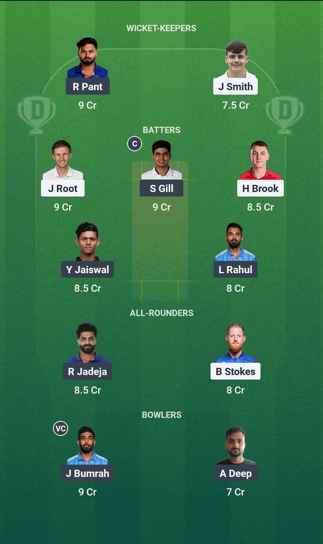 IND vs ENG Dream11